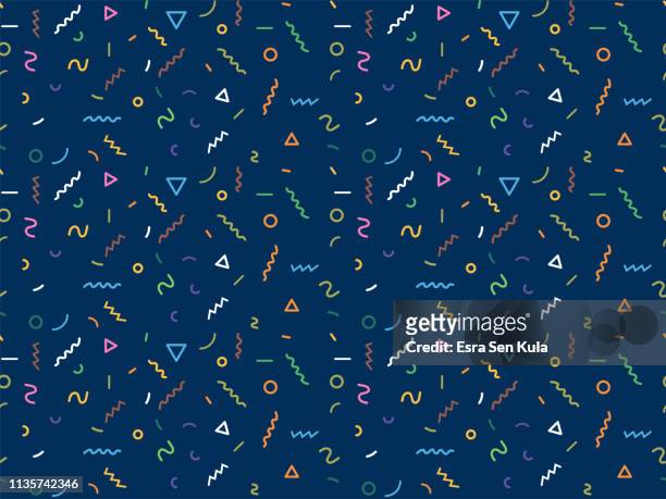 seamless colourful abstract geometric line pattern - fun stock illustrations