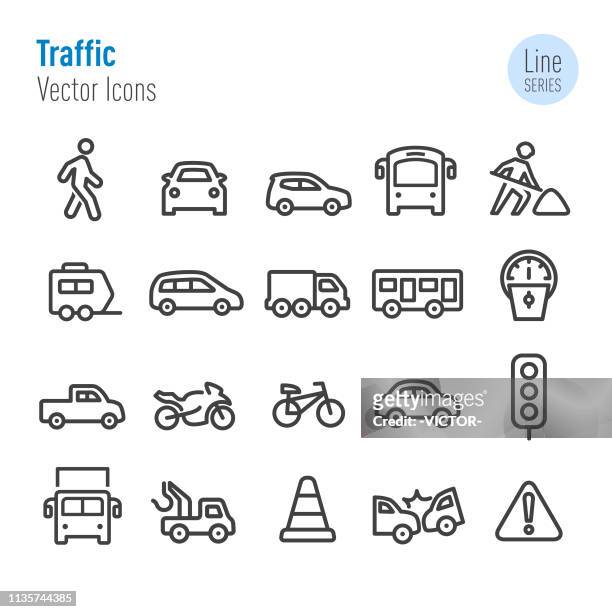 illustrations, cliparts, dessins animés et icônes de icônes de trafic-série de ligne vectorielle - roue
