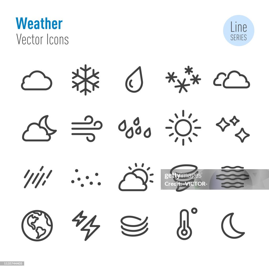 Icono del tiempo-vector line series