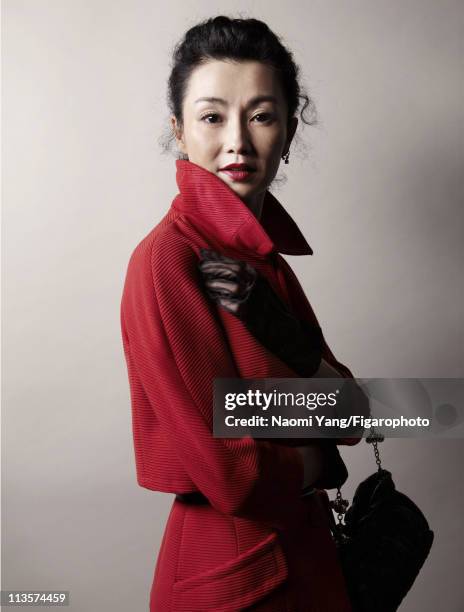 Actress Maggie Cheung is photographed for Madame Figaro on January 28, 2011 in Hong Kong, China. Published image. Figaro ID: 099925-002. All clothing...