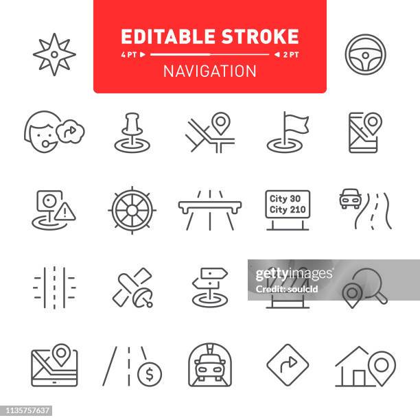 navigation icons - motorway stock illustrations