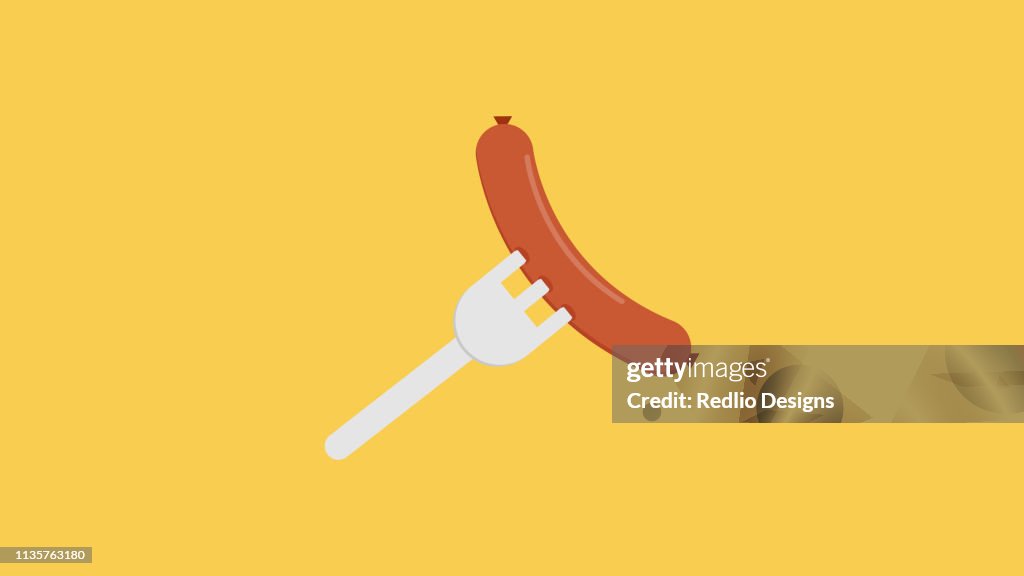 Fork meat sausage icon