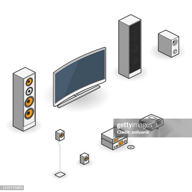 audio/ video - computer equipment stock illustrations