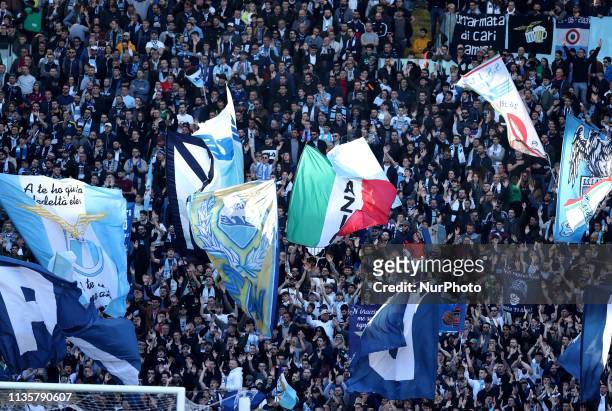 Lazio v Sassuolo - Serie A Lazio ultras of Curva Nord at Olimpico Stadium in Rome, Italy on April 7, 2019 Photo Matteo Ciambelli / NurPhoto