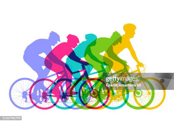 ilustraciones, imágenes clip art, dibujos animados e iconos de stock de bicicletas de montaña - bicicleta montaña