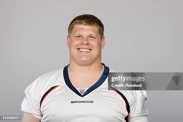 In this photo provided by the NFL, Chris Kuper of the Denver Broncos poses for his 2010 NFL headshot circa 2010 in Englewood, Colorado.