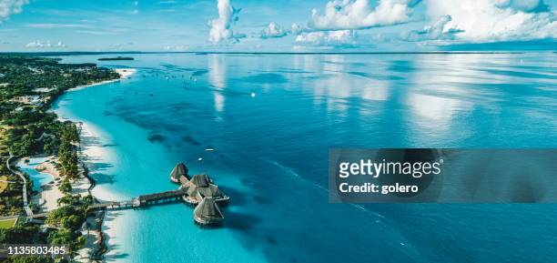 coatline of zanzibar at the indian ocean - zanzibar island stock pictures, royalty-free photos & images