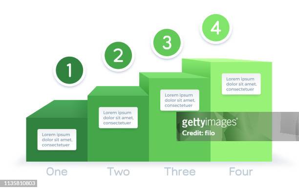 growth process bar graph infographic - staircase stock illustrations