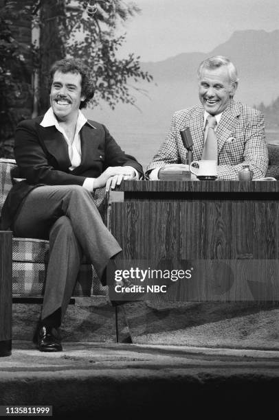 Pictured: Actor John Schuck during an interview with host Johnny Carson on June 9, 1977 --