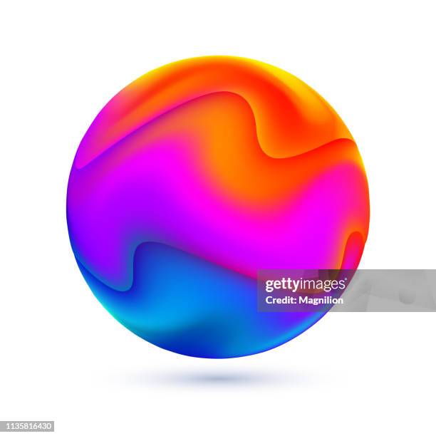 liquid colors abstract sphere - hologram stock illustrations