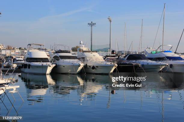 boats in the port. athens - 1942 stock-fotos und bilder