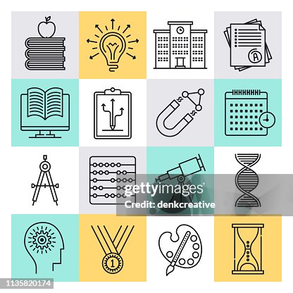 互動式學習系統大綱樣式向量圖示集 互動式學習系統大綱樣式向量圖示集
