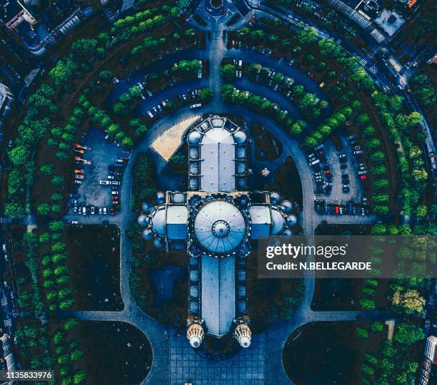 above basilica koekelberg - belgium aerial stockfoto's en -beelden