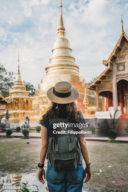 templo de wat phra singh em chang mai, tailândia - província de chiang mai - fotografias e filmes do acervo