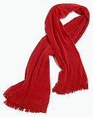 red scarf cut out on white