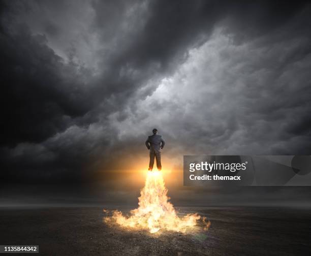 businessman flying - rocket stock pictures, royalty-free photos & images