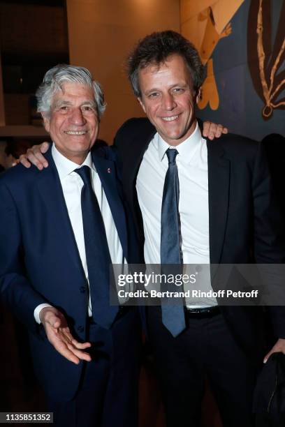 Chairman of the Publicis Supervisory Board Maurice Levy and Chairman of the Publicis Board Arthur Sadoun attend the 2019 L'Oreal - UNESCO for Women...