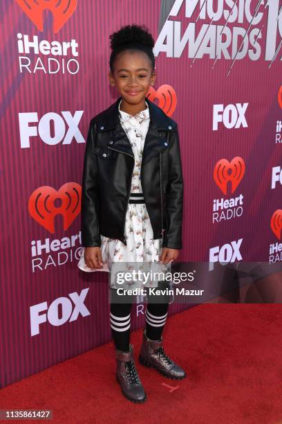 Faithe Herman attends the 2019 iHeartRadio Music Awards which broadcasted live on FOX at Microsoft Theater on March 14, 2019 in Los Angeles,...