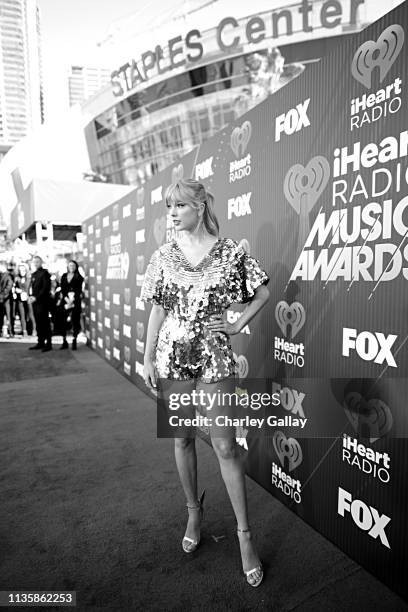 Taylor Swift attends the 2019 iHeartRadio Music Awards which broadcasted live on FOX at Microsoft Theater on March 14, 2019 in Los Angeles,...