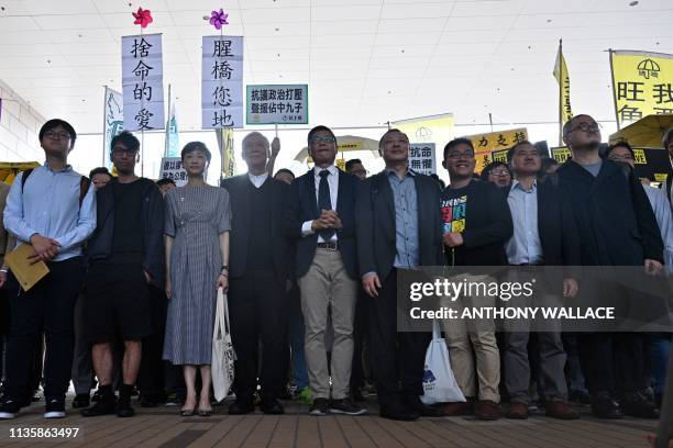 Pro-democracy activists Cheung Say-yin, Chung Yiu-wa, lawmaker Tanya Chan, baptist minister Chu Yiu-ming, sociology professor Chan Kin-man, law...