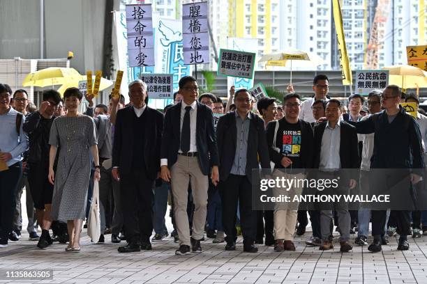 Pro-democracy activists Cheung Say-yin, Chung Yiu-wa, lawmaker Tanya Chan, baptist minister Chu Yiu-ming, sociology professor Chan Kin-man, law...