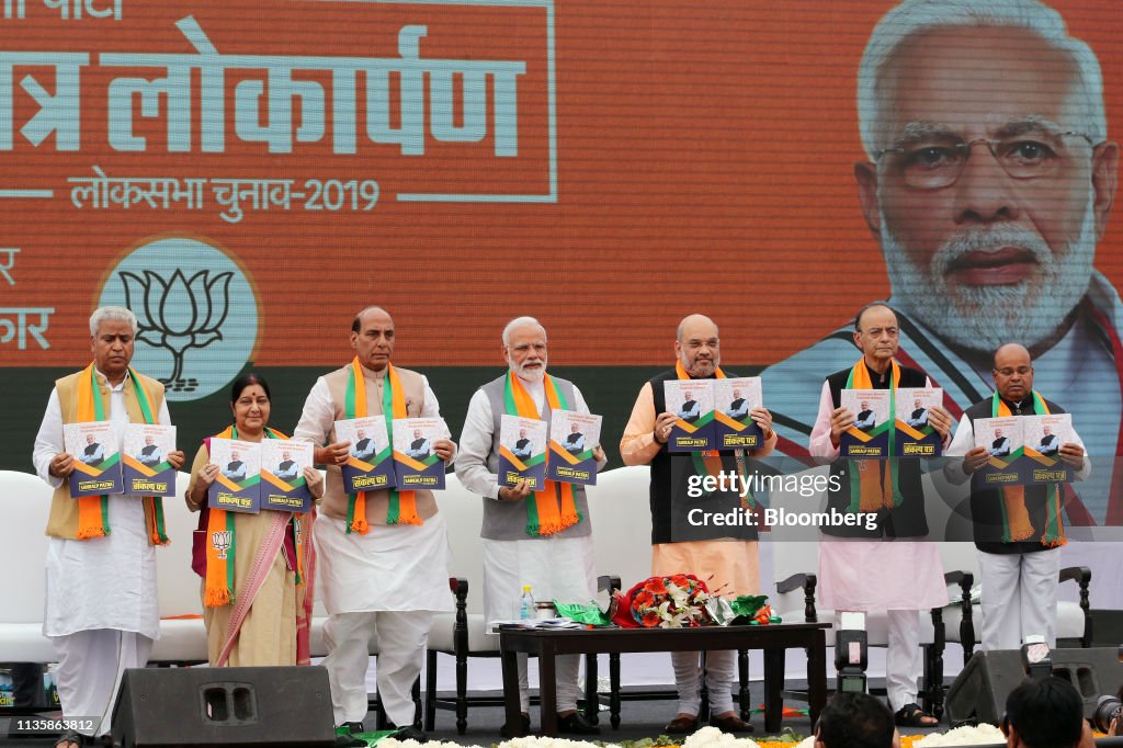 Indian Prime Minister Narendra Modi Release the BJP Party's Election Manifesto