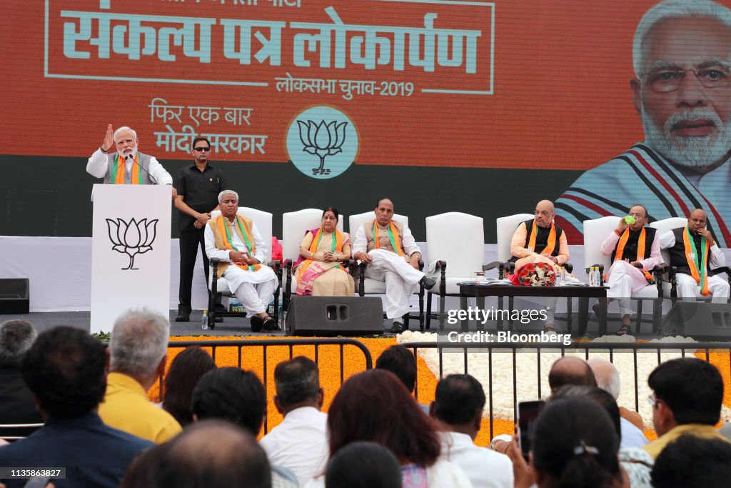 Indian Prime Minister Narendra Modi Release the BJP Party's Election Manifesto