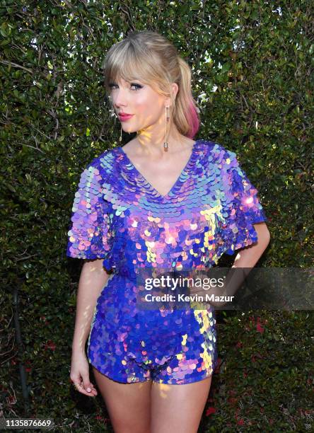 Taylor Swift attends the 2019 iHeartRadio Music Awards which broadcasted live on FOX at Microsoft Theater on March 14, 2019 in Los Angeles,...