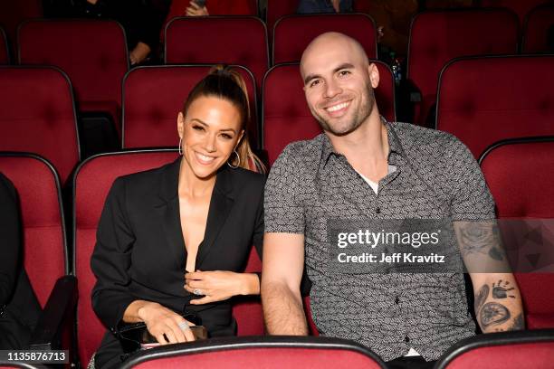 Jana Kramer and Mike Caussin attend the 2019 iHeartRadio Music Awards which broadcasted live on FOX at the Microsoft Theater on March 14, 2019 in Los...