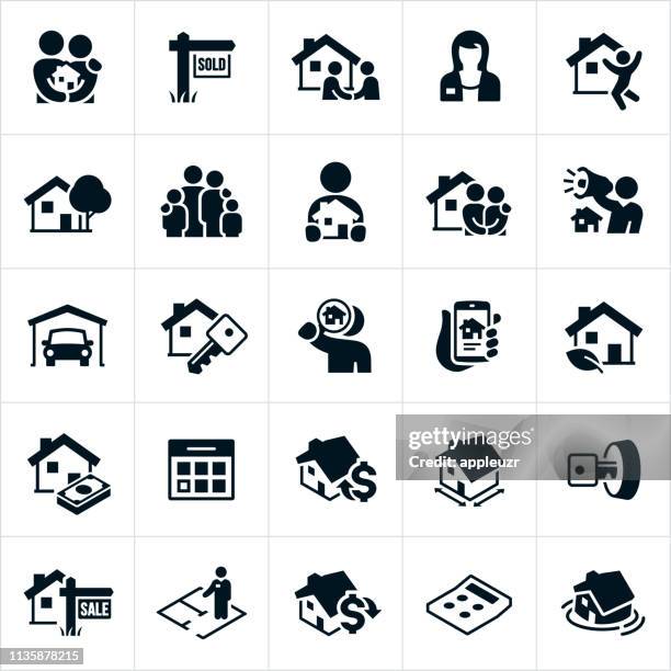 ilustrações, clipart, desenhos animados e ícones de ícones home dos bens imobiliários - house icon