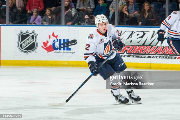 Martin Lang of the Kamloops Blazers skates against the Kelowna Rockets on March 9, 2019 at Prospera Place in Kelowna, British Columbia, Canada.