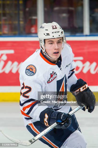 Martin Lang of the Kamloops Blazers skates against the Kelowna Rockets at Prospera Place on March 9, 2019 in Kelowna, Canada.