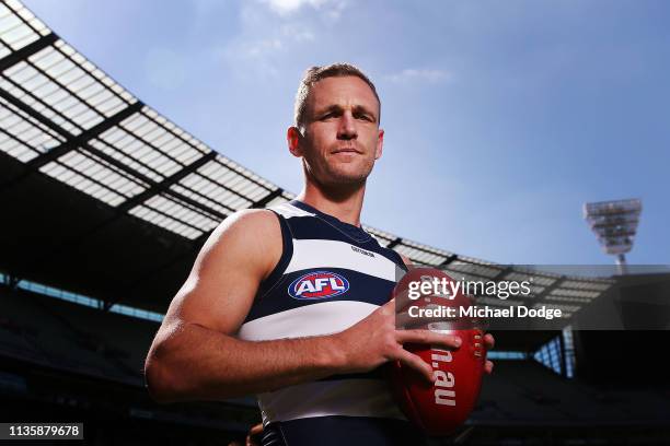 Ben Stratton of the Hawks poses during the AFL 2019 Captain's Day at Marvel Stadium on March 15, 2019 in Melbourne, Australia.