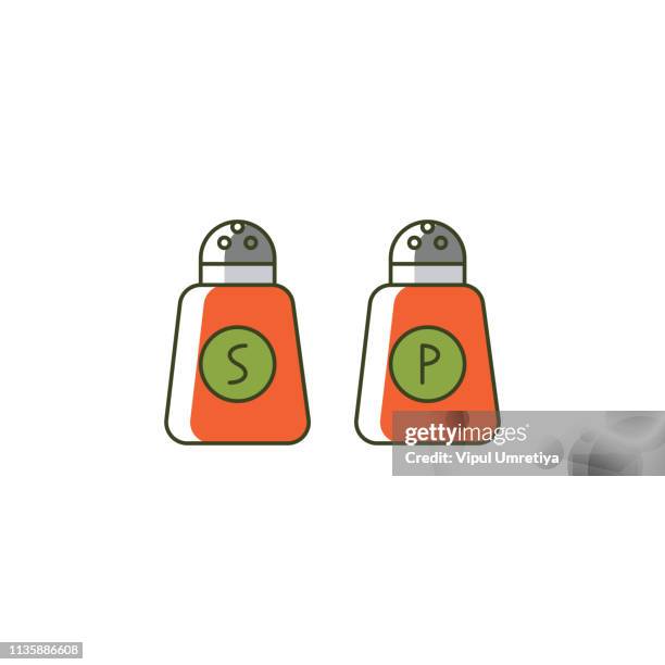 salt shaker vector icon - salt shaker stock illustrations