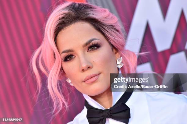 Halsey arrives at the 2019 iHeartRadio Music Awards which broadcasted live on FOX at Microsoft Theater on March 14, 2019 in Los Angeles, California.