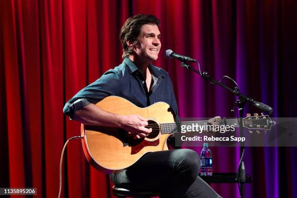 Barry Zito performs at Baseball Exhibit Opening with Barry Zito at The GRAMMY Museum on March 14, 2019 in Los Angeles, California.