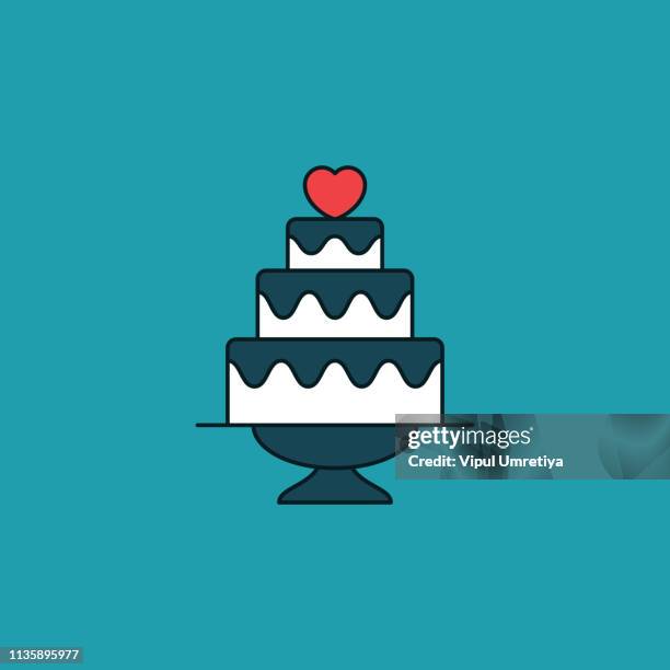 hochzeits-kuchen-line-icon - wedding cake stock-grafiken, -clipart, -cartoons und -symbole
