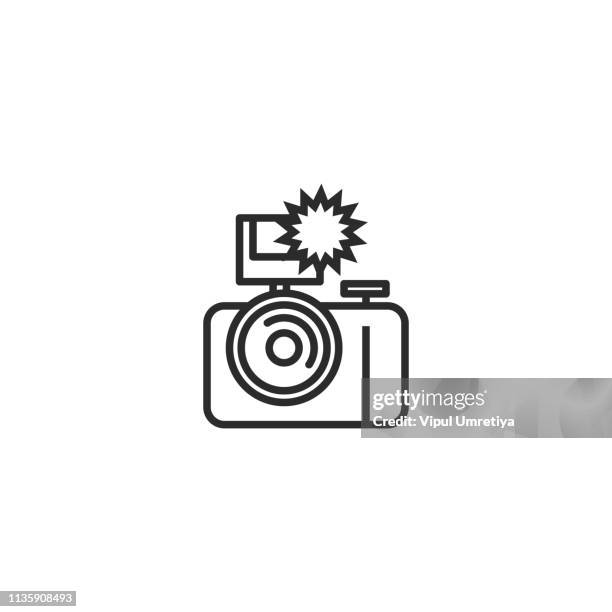 stockillustraties, clipart, cartoons en iconen met camera flash afgeronde icoon - videocamera