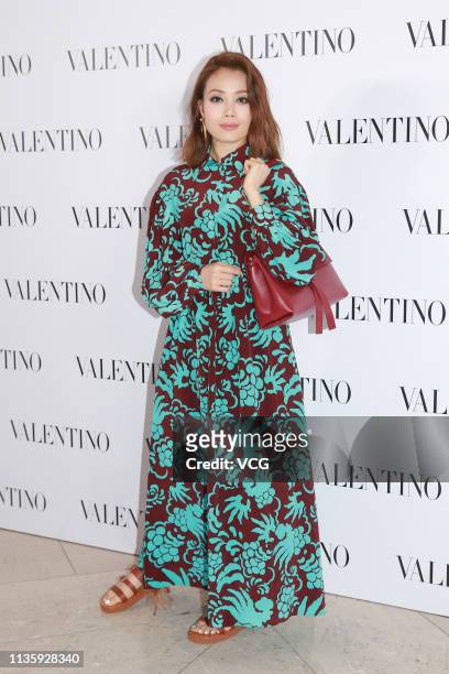 Singer Joey Yung attends Valentino event on March 14, 2019 in Hong Kong, China.