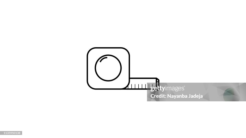 Measuring tape icon line art