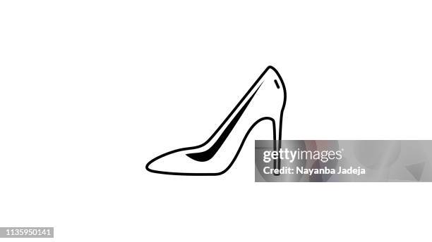 stockillustraties, clipart, cartoons en iconen met hoge hakken schoenen icon - ballet shoe