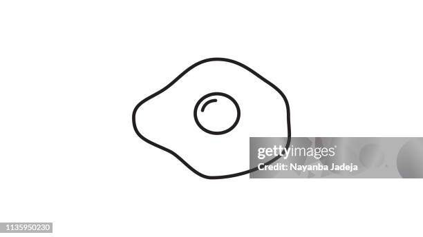 stockillustraties, clipart, cartoons en iconen met omelet lijn icoon - tapa