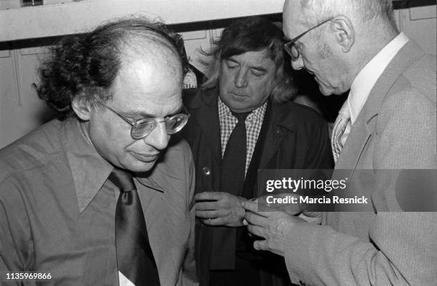 Photo of American Beat author Allen Ginsberg , writer Terry Southern , fellow Beat William S Burroughs at the Nova Convention, a multimedia...