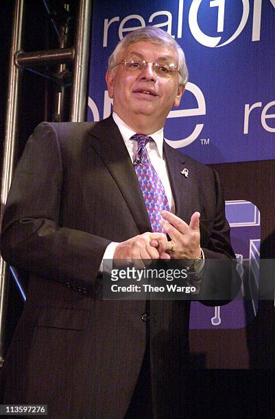 Commissioner David Stern at RealOne launch during RealNetworks Launches RealOne- the Next Media Revolution in New York City at Parker Meridian Hotel...