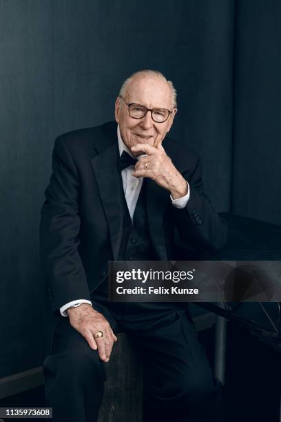 Astronaut Jim Lovell is photographed at the 2018 Explorers Club Annual Dinner on March 10, 2018 at the American Museum of Natural History in New York...