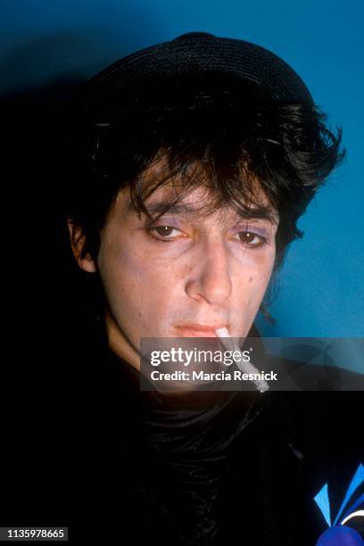 Photo of American Punk musician Johnny Thunders (born John Genzale , of the Heartbreakers, as he smokes a cigarette, New York, New York, 1980.