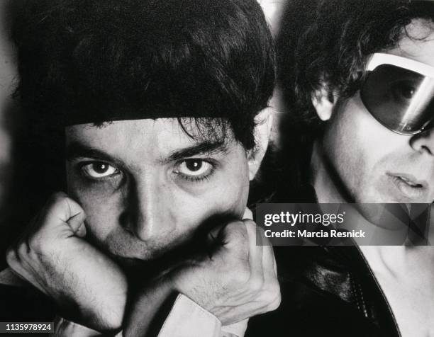 Photo of American Punk and Electronic group Suicide, New York, New York, 1978. Pictured are Alan Vega and Martin Rev .