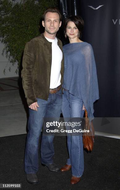 Christian Slater & wife Ryan Haddon during Vertu Client Suite Opening at Vertu in Beverly Hills, California, United States.