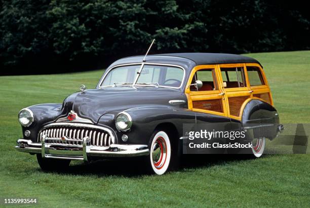 1940s 1947 BUICK WOODY ROADMASTER STATION WAGON AUTOMOBILE