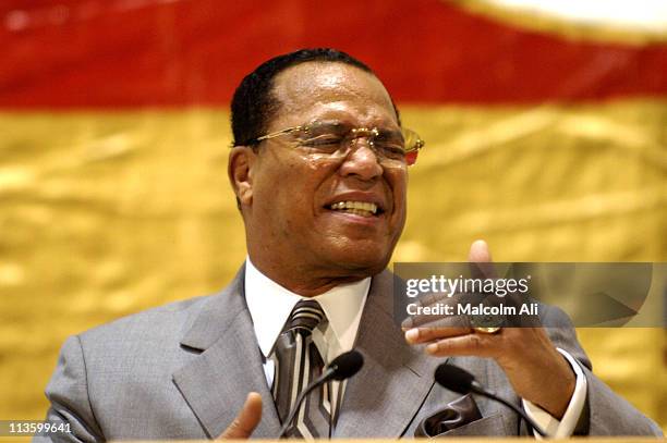 Minister Louis Farrakhan during Minister Louis Farrakhan Speaks The Truth Will Set You Free at Muhammad's Mosque in Los Angeles, California, United...